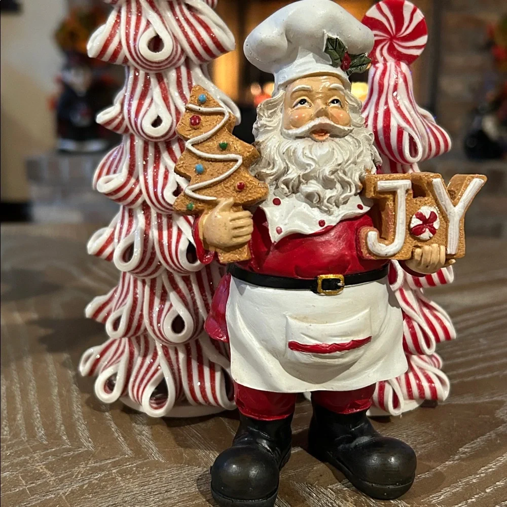 NEW! Vintage Inspired Christmas Holiday Gingerbread Baking Santa Claus Chef